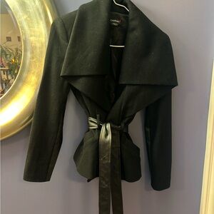 bebe Black Women's Blazer with Belt